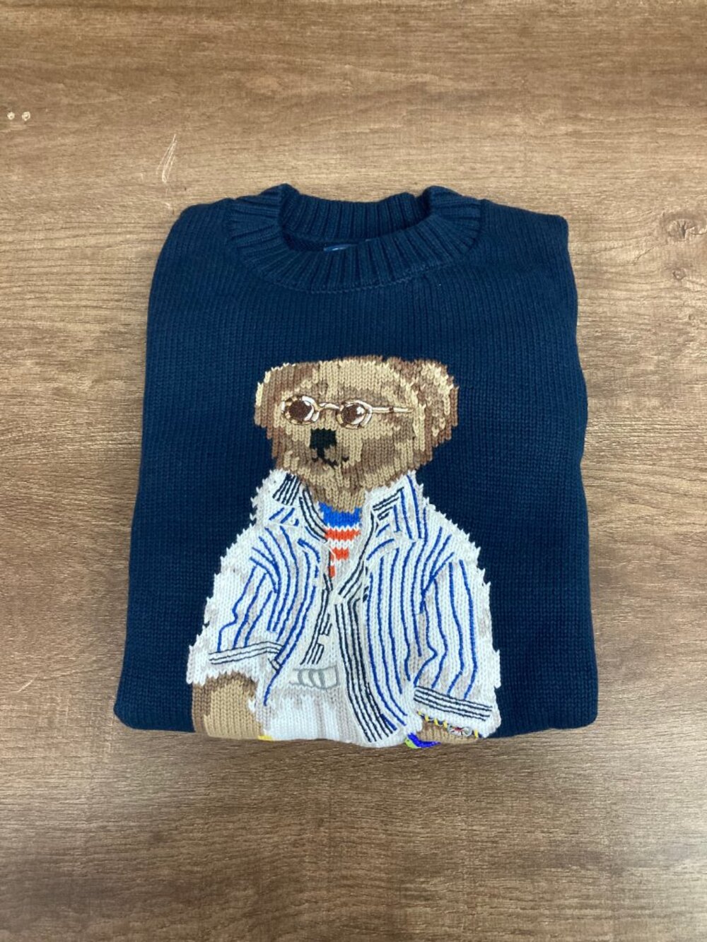 Ralph Lauren Vacation Bear Navy Knit Sweater - Picture 2 of 9